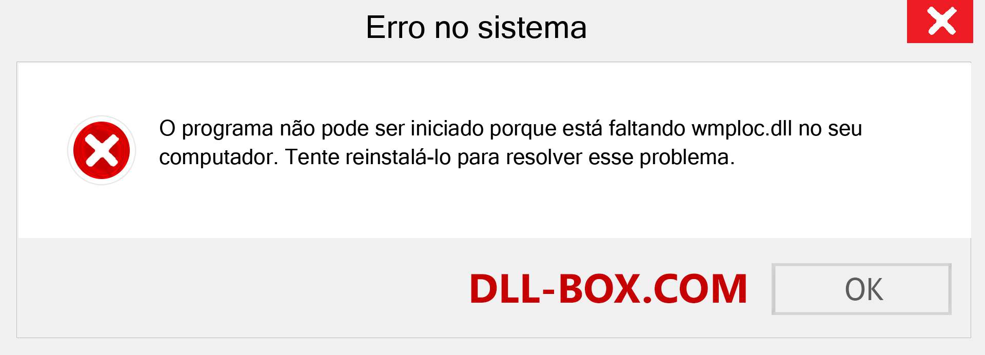 Arquivo wmploc.dll ausente ?. Download para Windows 7, 8, 10 - Correção de erro ausente wmploc dll no Windows, fotos, imagens